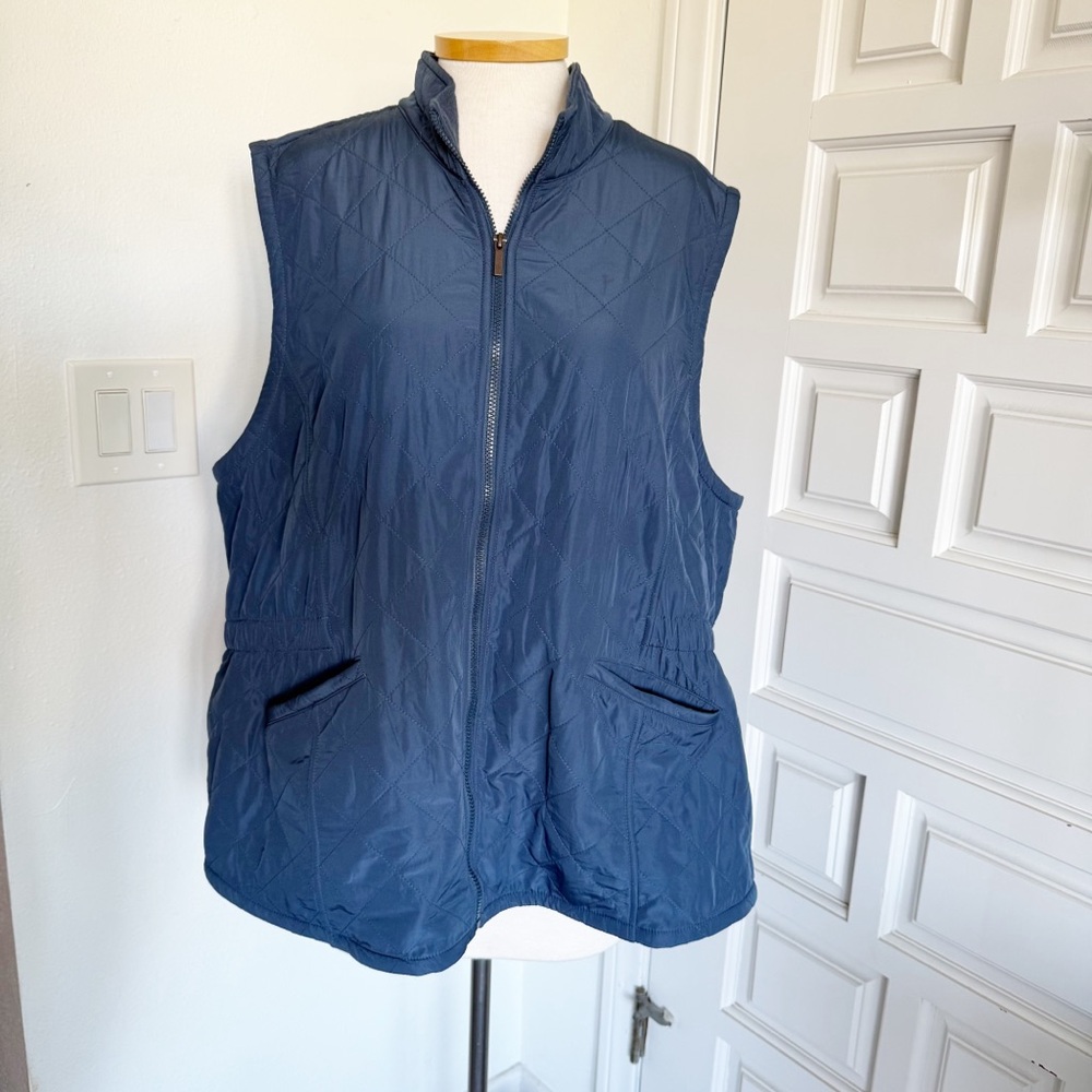 Blue Mountain Blue Quilted Vest Outdoor Size 2X